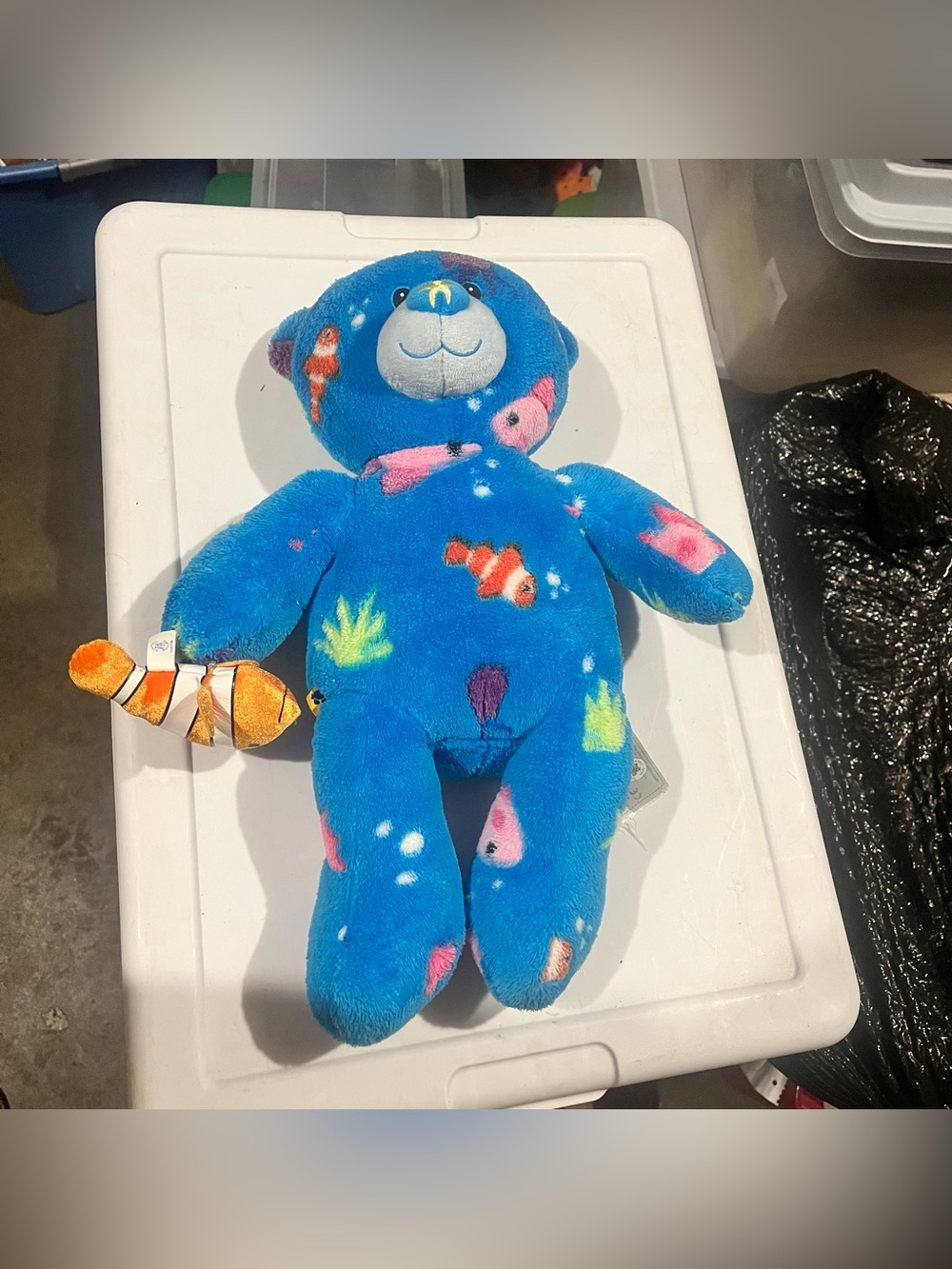 Retired Build a Bear Under the Deep Blue Sea 2012 Plush Bear w Nemo Clown Fish
